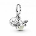 Sterling Silver 925 Glow-In-The-Dark Firefly Dangle Charm "You Light Up My Life