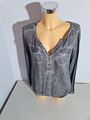 TOM TAILOR  Bluse Tunika  Gr. 38  grau  OILWASHED  Viscose  Langarm  WIE NEU