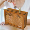 Wooden Economy Box Reusable Cash Box Handicrafts Lightweight for Children Adults