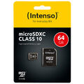 kQ Intenso microSDXC 64 GB Class 10 64GB Speicherkarte inklusive SDXC Adapter