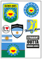 Buenos Aires Argentinien Aufkleber Karte Stickerbogen PKW Auto Fahne Tuning ST