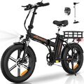 ECORUS E Bike Elektrofahrrad, 20″ Mountainbike 250W/48V/15Ah Akku, Fat Tire 7G