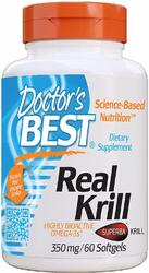 DOCTOR'S BEST, REAL KRILL Fischöl Omega 3, 350mg 60 Weichkapseln SUPER PREIS