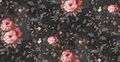 Anthrazit schwarz rosa große Blüte Blumen braun PVC Kunststoff Vinyl Tischtuch