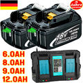 2x18V 6000mAH Akku Für Makita BL1850 BL1830 LXT BL1860B Led Anzeige+Ladegerät DP