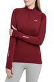 TCA Damen Winter Running Langarm Laufshirt mit Brustreißverschluss - Cabernet, S