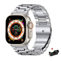 Edelstahl Armband für Apple Watch Ultra 2 Serie 3 4 5 6 7 8 9 SE 42 44 45 49mm