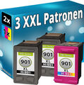 Set 3x REFILL DRUCKER PATRONEN für HP 901 XL J4580 J4600 J4624 J4660 J4680C