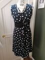 Damen Kleid gepunktet polka dots 38🩶🖤🩶Fifilles Paris 