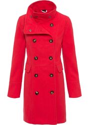 Neu Kurzmantel mit Stehkragen und dekorativen Knöpfen Gr. 38 Rot Damen Jacke