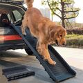 Hunderampe klappbar Auto Einstiegshilfe Teleskop Hundetreppe 90KG Tiertreppe