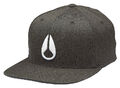 NIXON Cap Kappe Mütze DEEP DOWN FLEXFIT Cap 2024 black heather/white Basecap