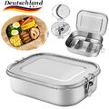 Brotdose Dicht Vesperbox BPA frei Lunchbox Edelstahl 304 mit 5 Fächern 1400ml DE