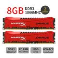 Für HyperX SAVAGE 16GB 2x 8GB 4GB DDR3 PC3-14900 1866 240Pin rot Desktop RAM DE