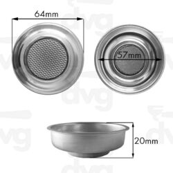 Einersieb für Lelit 57mm, Ascaso 57mm, 20mm 7g