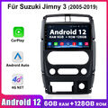 6+128GB Für Suzuki Jimny 3 2005-2019 Autoradio CarPlay GPS NAVI WIFI Android 12