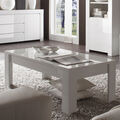 Couchtisch Wohnzimmertisch weiß hochglanz modern Tisch Amalfi 122x65 cm