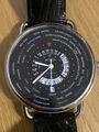 FOSSIL EARTH WORLD TIME Quartz 40mm Coin Edge Watch PRESTIGE Time Company