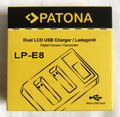 PATONA Dual LCD USB Ladegerät f. Canon LP-E8 550D 600D 650D 700D *048*