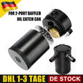 2-Port Compact Oil Catch Can Tank Reservoir Baffled Air-Oil Separator