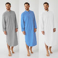 Baumwolle Herren Pyjamas Dressing Nachtwäsche Nachthemd Kaftan Gown Robes Shirt