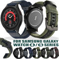 Für Samsung Galaxy Watch 5 40/44mm 4 Classic 42/46mm Active2 Leder Nylon Armband
