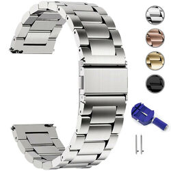 Edelstahl Uhren Armband Ersatz Metall Uhrenarmband Für Samsung Huawei 20mm 22mm