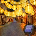 30 LED Solar Lichterkette Lampion Beleuchtung Garten Außen Innen Party Dekor DHL