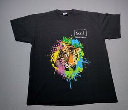 Vintage Tiger T-Shirt Größe XL Serif Kreativität Frucht des Webstuhls Graffiti