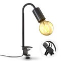 Klemmleuchte Tischlampe Schwarz max. 10W E27 Schreibtisch Bett Flexarm Schalter