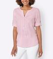 Collection L Damen Bluse Shirt Oberteil V-Ausschnitt 3/4-Arm rose Neu