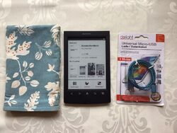 Sony eBook Reader PRS-T2 2GB, WLAN, 15,2 cm (6 Zoll) - Schwarz, Extras, Sehr Gut