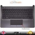 Kompatibel für HP 14-CF3735NG Handauflage Abdeckung Touchpad UK Layout Tastatur schwarz