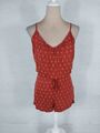 ♡ H&M Jumpsuit ♡ Damen Gr. XS (S/36) Overall Einteiler rot braun stretch Viskose