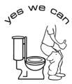 yes we can 9,5 x 8 cm nicht im stehen pinkeln Toilettendeckel Bad Fliesendekor