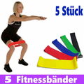 5er Set Fitnessbänder Sport Widerstandsband schlank Gummiband Gymnastikband Figu