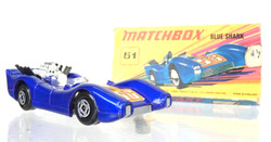Matchbox Blue Shark 61 superschnell verpackt Spielzeug Rennwagen Vintage Sammlerstück Modell