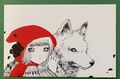 Rotkäppchen - Camilla d'Errico Kunst Postkarte - Mädchen & Wolf