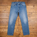 Vintage Levis 501 Jeans 35 x 34 Made in USA Stonewash gerade blau rot Tab Denim