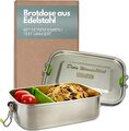Edelstahl Brotdose Vesperbox Lunchbox 1000ml personalisiert mit Gravur Namen