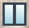 2-flügliges Kunststofffenster KM70Pfostenfenster Anthrazit/Weiß  Dreh-Kipp 3fach