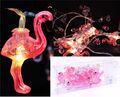 LED Lichterkette mit 10 LEDs Flamingo Party Lichtgirlande Tischdeko Wanddeko