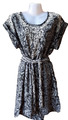 Schickes Kleid Tunika Strandkleid? bestickt H&M s/w M L 40 42 dicker Chiffon
