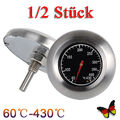 1/2x Gasgrill Deckelthermometer Smoker Grill BBQ Thermometer Kugelgrill 60℃-430℃
