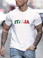  T-Shirt Italia Druck kurzärmelig Baumwolle T-Shirts schnelle Lieferung Freizeit Herren weiß T-Shirt