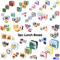 3er Set Kinder Kinder Kunststoff Snack Brotdosen 3-teiliges Set Sandwich Lebensmittelbox Neu