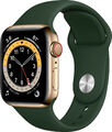 Apple Watch Series 6 GPS+Cellular LTE 44mm Edelstahlgehäuse Gold Zyperngrün NEU