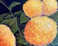 Original Gemälde Gelbe Hortensie 20x25 cm Schöne Blumenmalerei Kunst Blumen