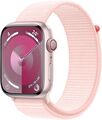 Apple Watch Series 9 45 mm Aluminiumgehäuse rosé am Sport Loop hellrosa [Wi-Fi +