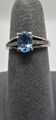 BRANDNEU Fashion Forward Blue Moissoinit Ring Set in 925 Sterlingsilber